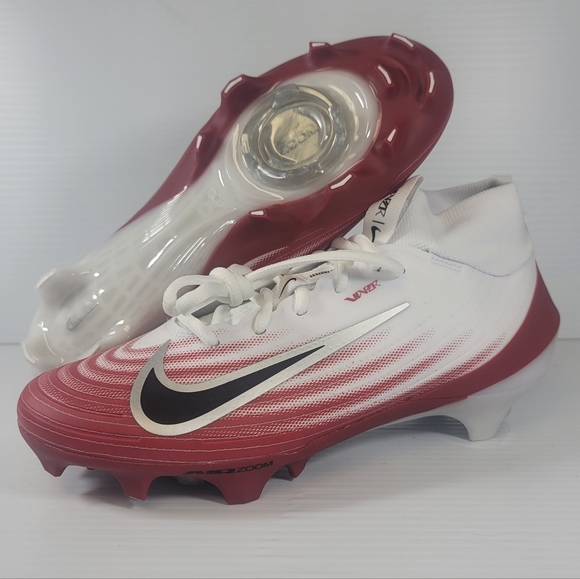Nike Air Zoom Vapor Pro 1 White Crimson Red Football Cleats Mens Size 7.5